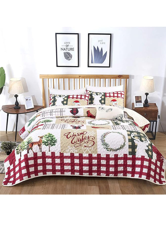 Warm Wishes Festive Queen Size Christmas Quilt Cover Set