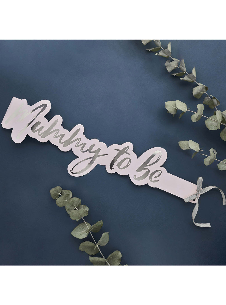 We Wonder What You Are Baby Shower Mummy To Be Paper Sash - Lifestyle Image 2