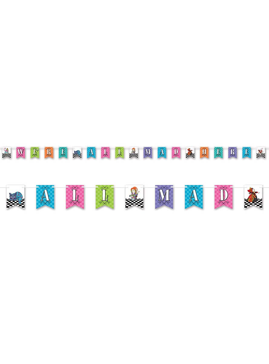 Image of Mad Hatter Were All Mad Here Party Banner - Main Image
