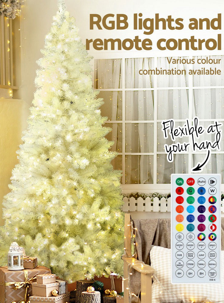 White Christmas Tree With RGB Lights And Remote 210cm Information Image 2