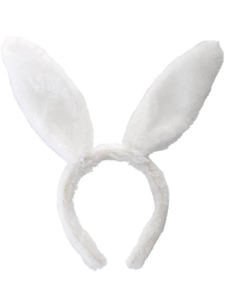 Furry White Easter Bunny Costume Ears On Headband