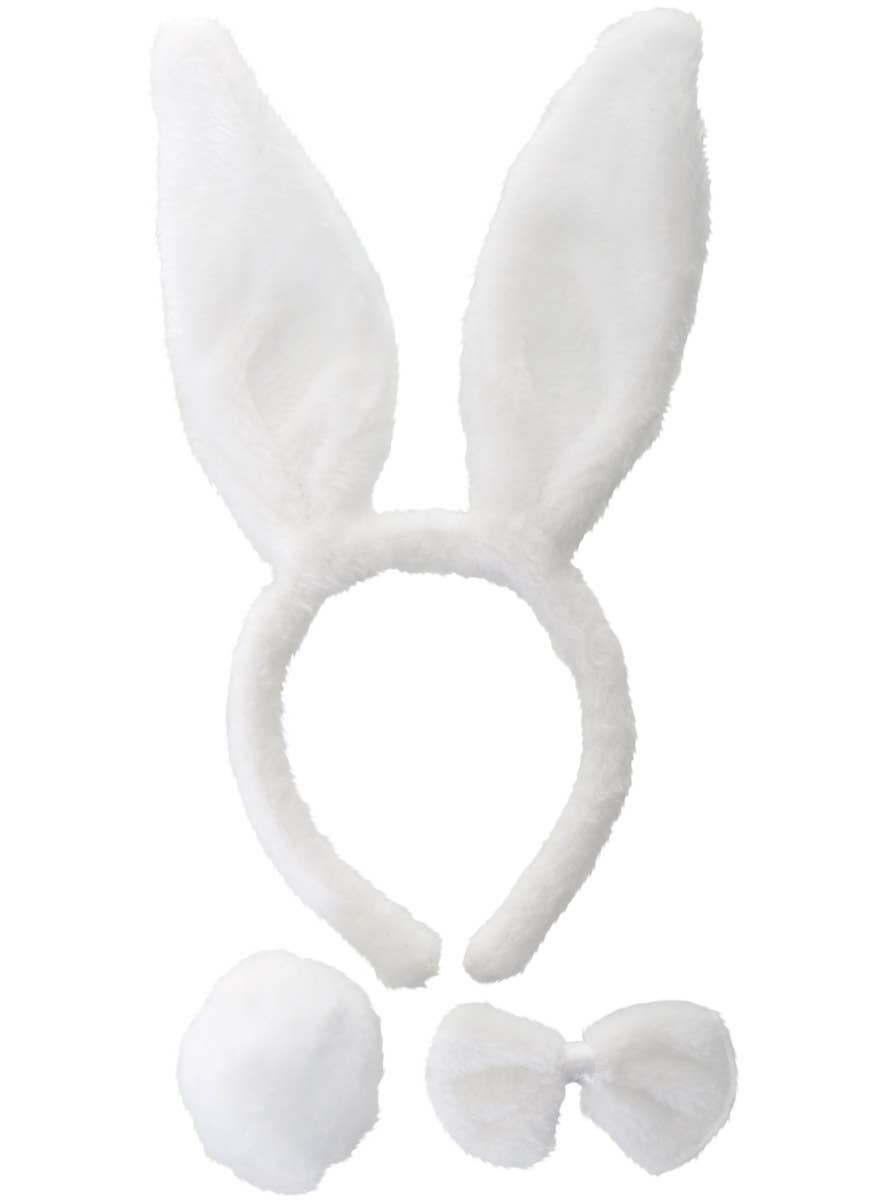 White Faux Fur Bunny 3 Piece Accessory Set