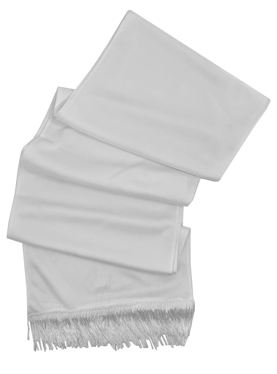 Adults white 1920s gangster costume scarf with tassels - Main Image