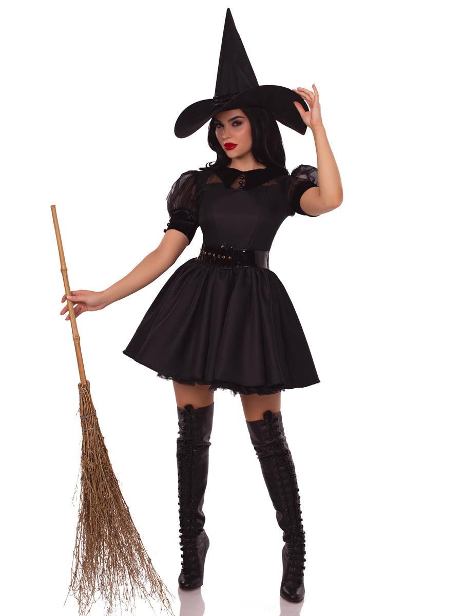 Sexy Black Witch Women's Deluxe Halloween Costume Alternate View
