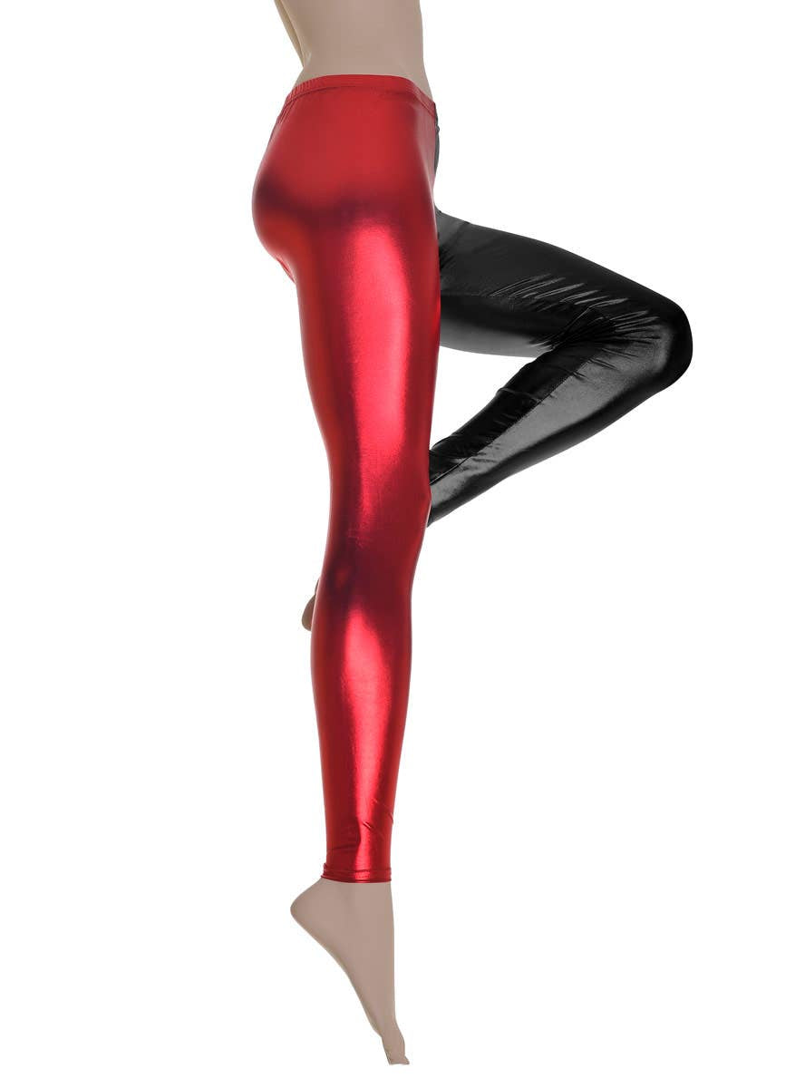 Image Of Harley Quinn Red and Black Women's Costume Leggings