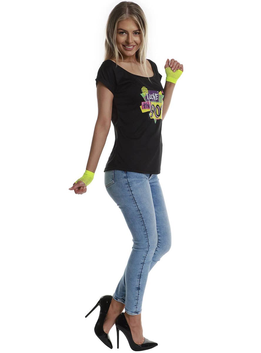 Image of I Love The 90s Women's Black Costume Shirt - Side Image