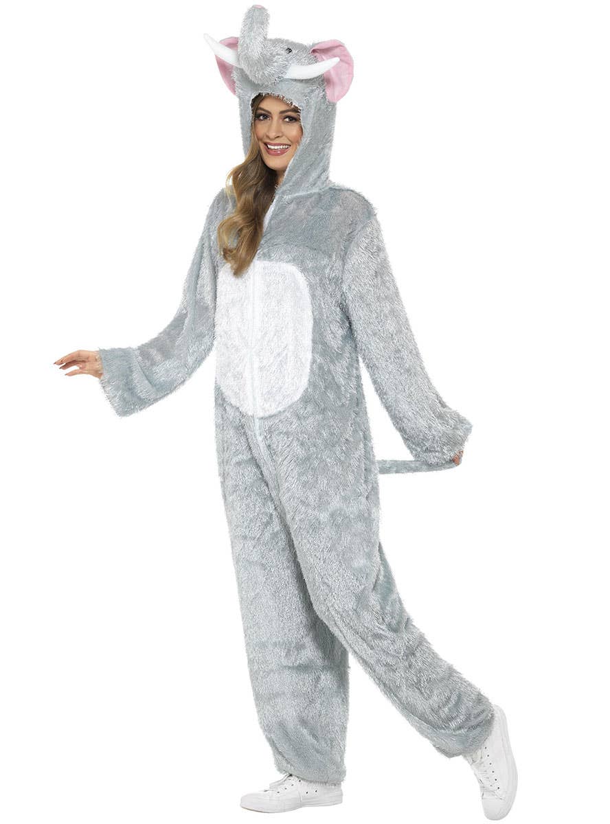 Image of Elephant Women's Onesie Fancy Dress Costume - Side Image