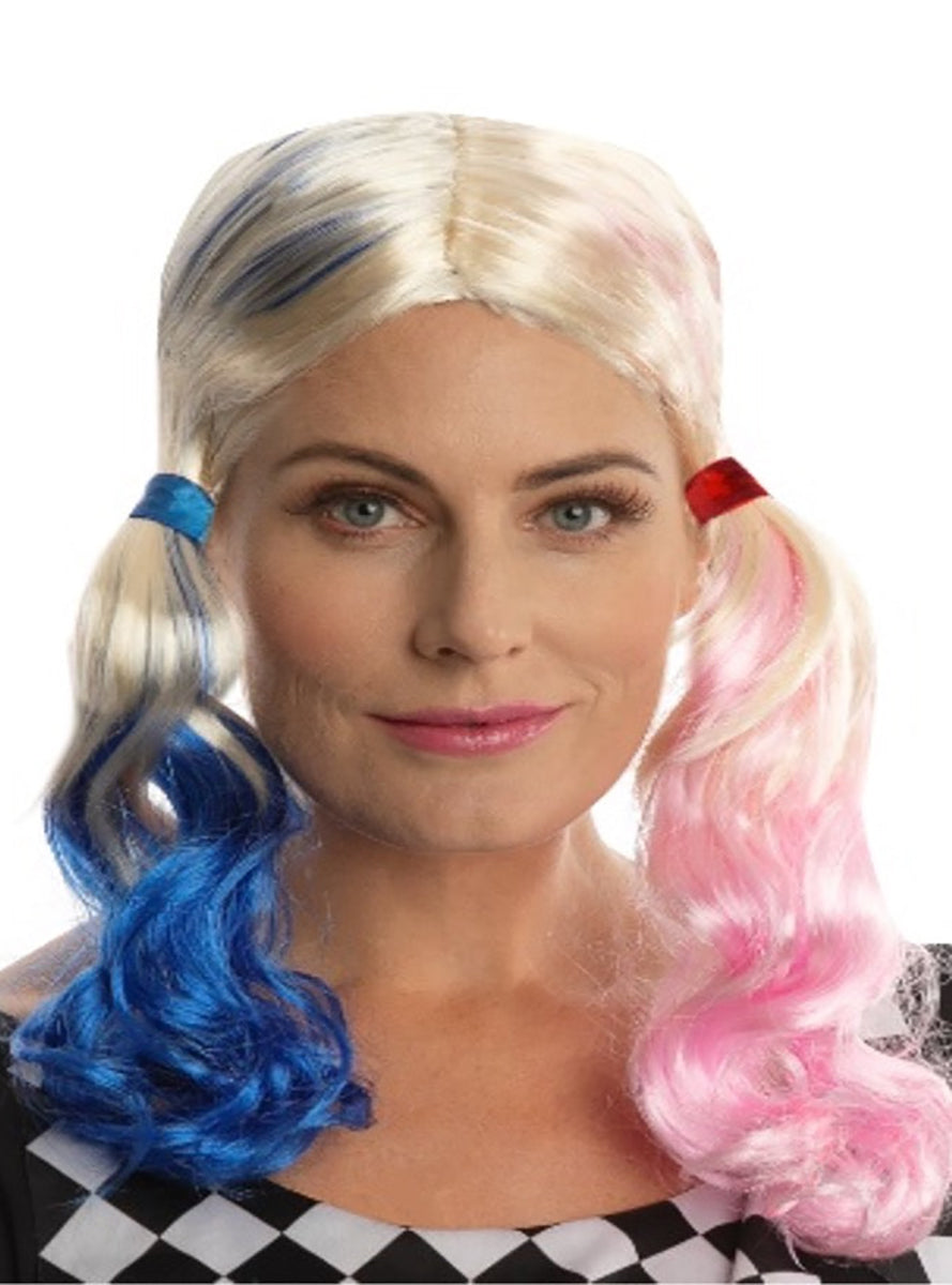 Harley Womens Pink and Blue Pigtails Wig