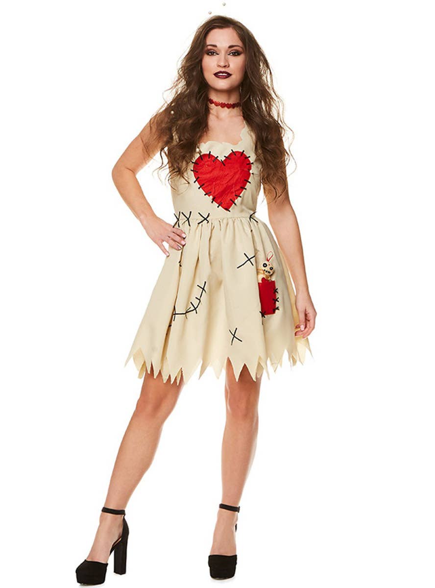 Image of Voodoo Doll Women's Halloween Costume - Alternate View
