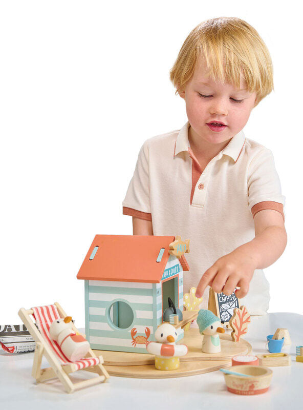 Wooden Beach Hut Kids Toy Set - Lifestyle Image