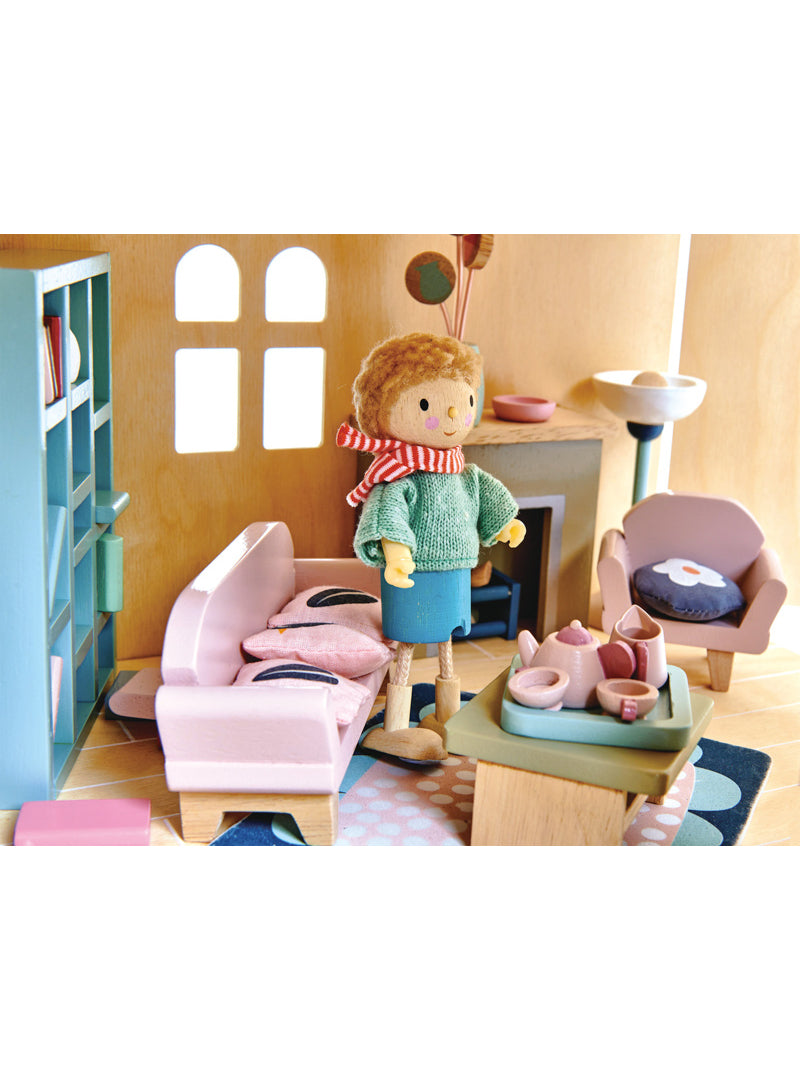 Wooden Dovetail Doll House Loungeroom - Lifestyle Image 1