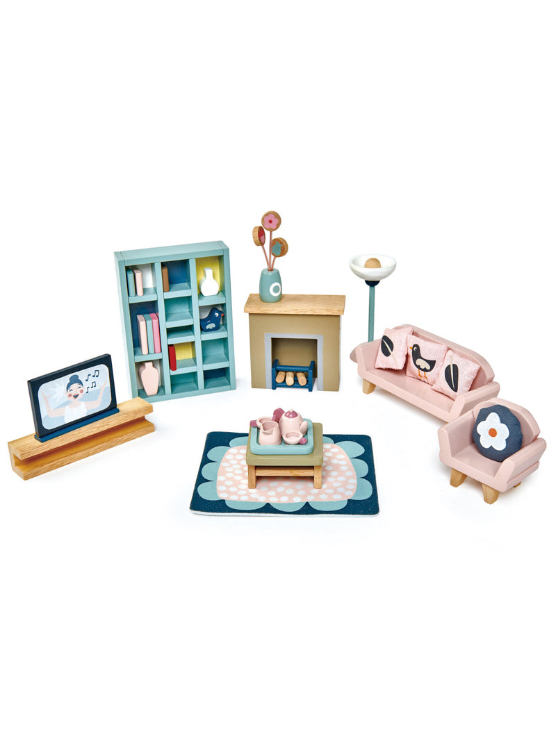 Wooden Dovetail Doll House Loungeroom - Main Image