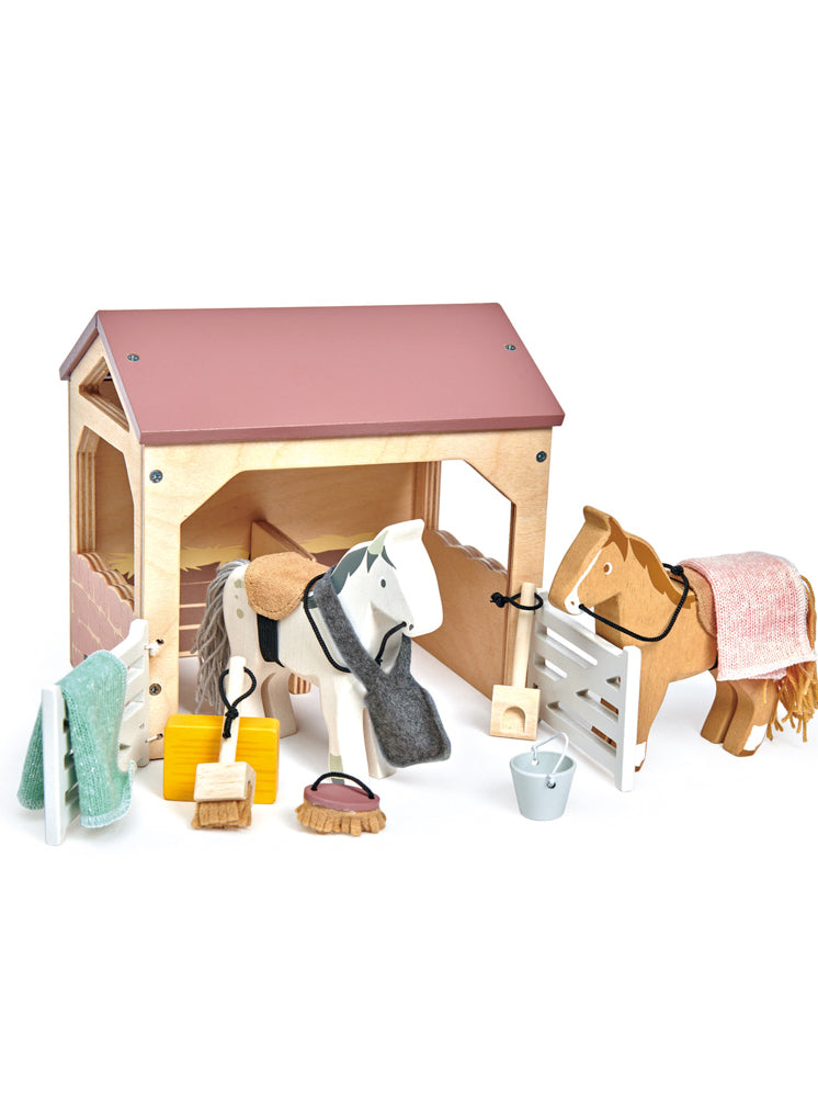 Wooden Dovetail Doll House Stables - Main Image