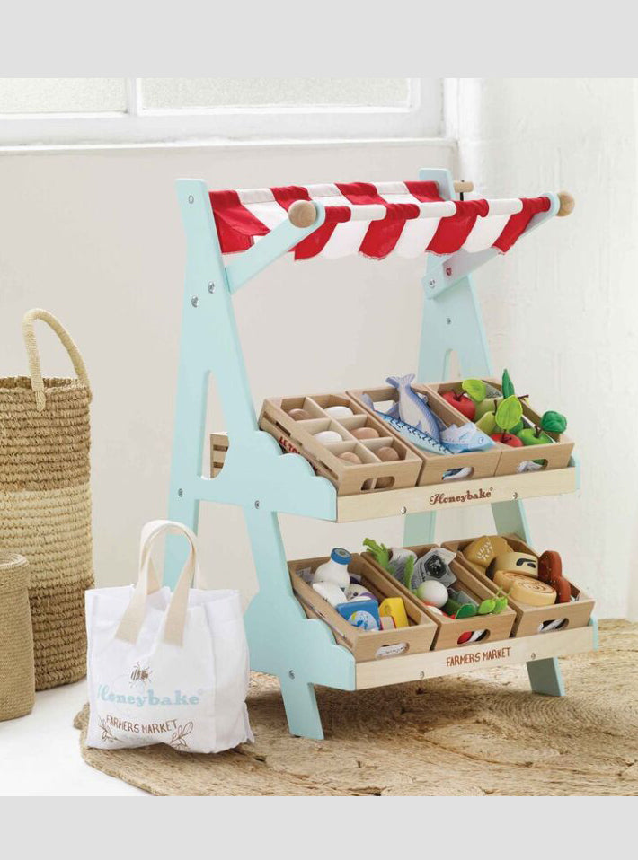 Wooden Table Top Market Stall with Crate