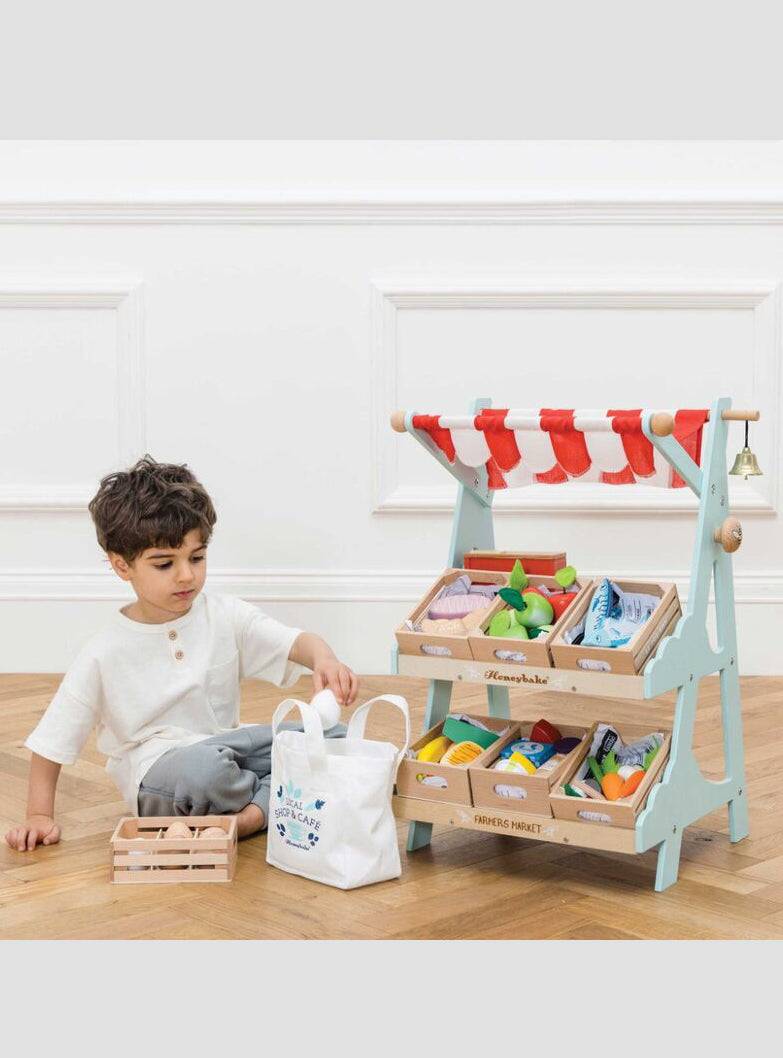 Wooden Table Top Market Stall with Crate