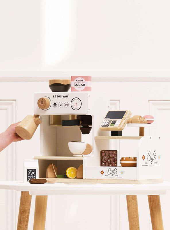 Wooden Tabletop Cafe Kids Toy Set - Lifestyle Image 2