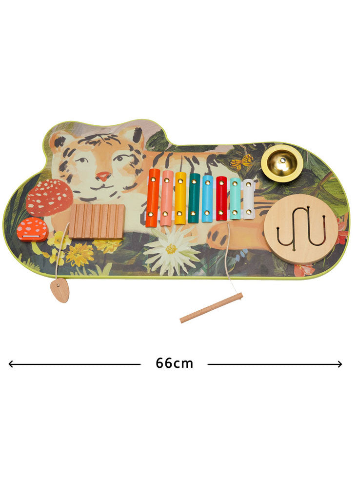 Wooden Tiger Musical Toy - Dimension Image