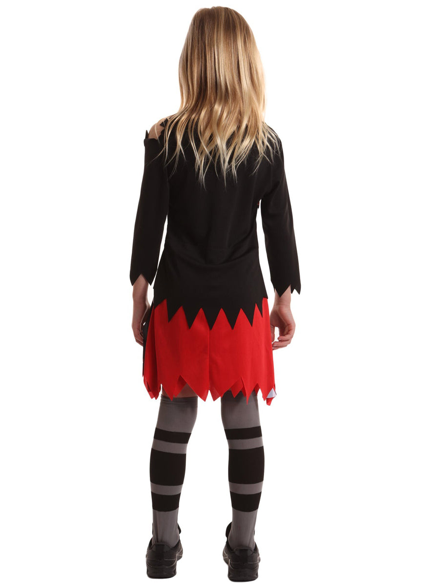 Zombie Cheerleader Girls Halloween Costume - Back Image