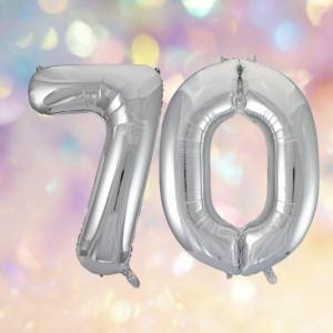 Silver Foil 70th Birthday Balloons