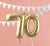 Gold Foil 70th Birthday Balloons with White Bunting
