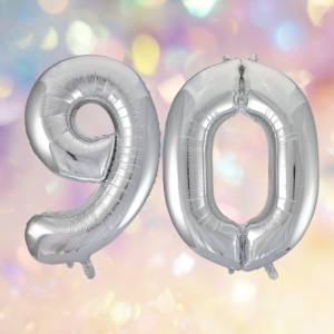 Silver Foil 90th Birthday Balloons