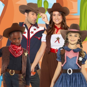 Kids and Adults Cowboy and Cowgirl Costumes