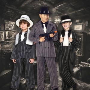 Kids Mafia Underboss Costume - 1920s Gangster Outfit For Boys With Suspenders & Tie
