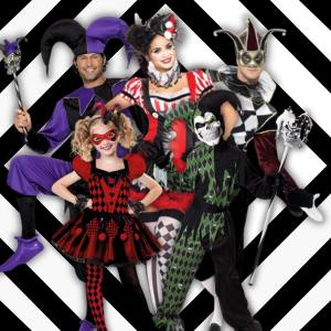 open lace back dress Harlequin Costume Wizard Hat main image 1