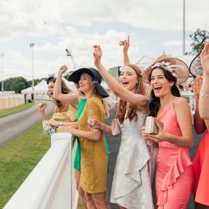 Image of people attending and celebrating at the Melbourne Cup.