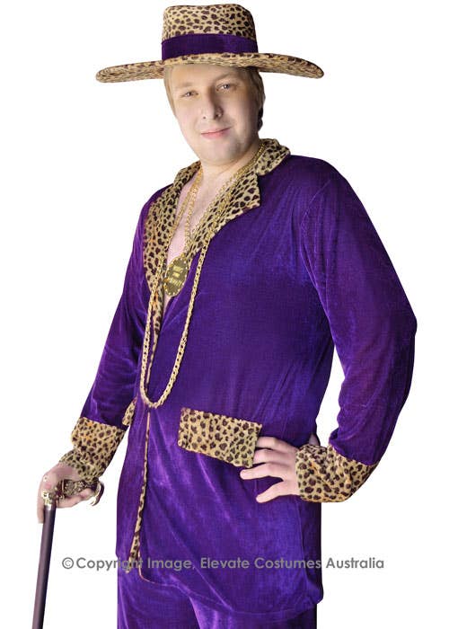 Purple Velvet Mac Daddy Plus Size Men's Pimp Costume - Alternative Image