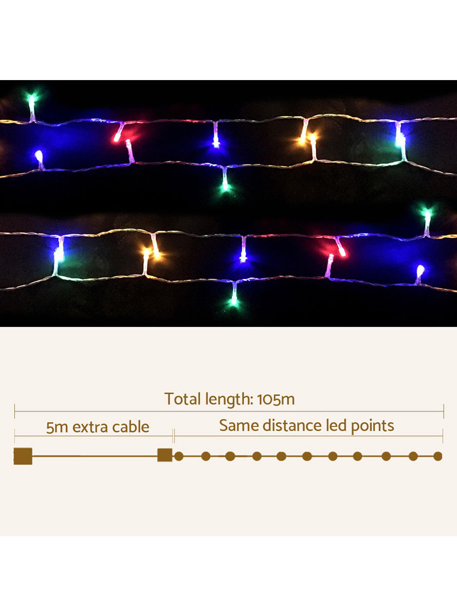 100 Metre Multicolour Fairy String Lights - Dimensions Image