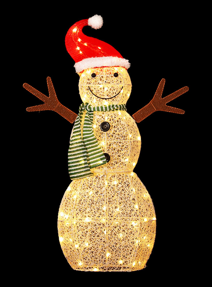 100cm Light Up Christmas Snowman Decoration - Alternate Image