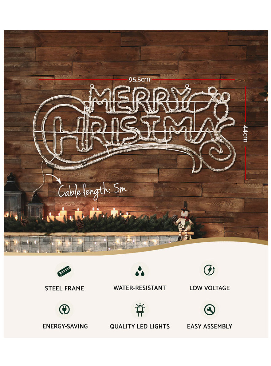 100cm Merry Christmas Rope Light Decoration - Alternate Image 2