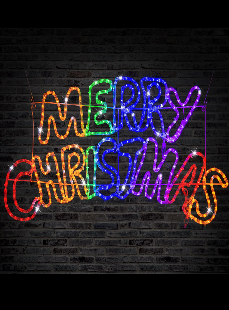 Rainbow Merry Christmas Rope Light Decoration 100cm - Alternate Image