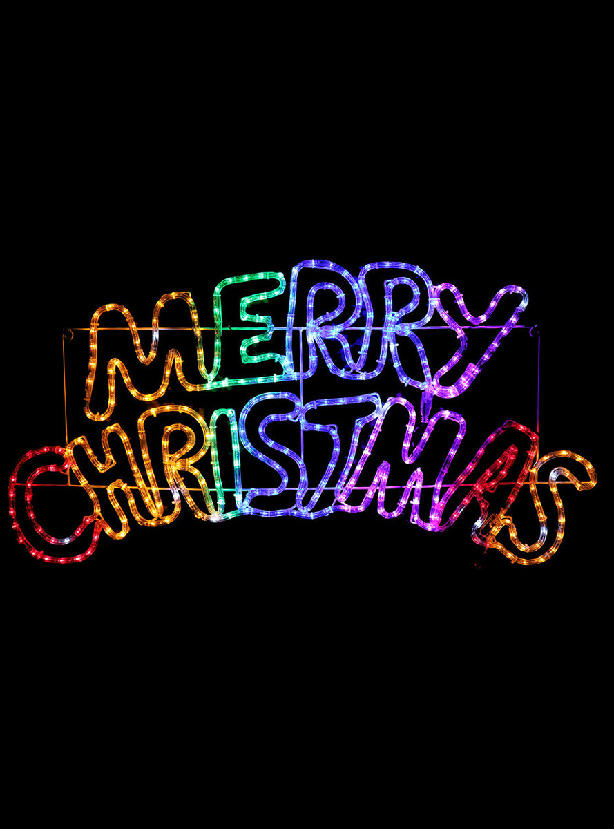 Rainbow Merry Christmas Rope Light Decoration 100cm - Main Image