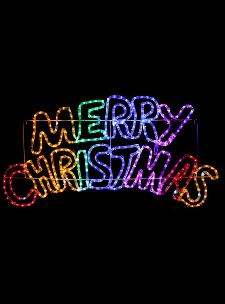 Rainbow Merry Christmas Rope Light Decoration 100cm - Main Image