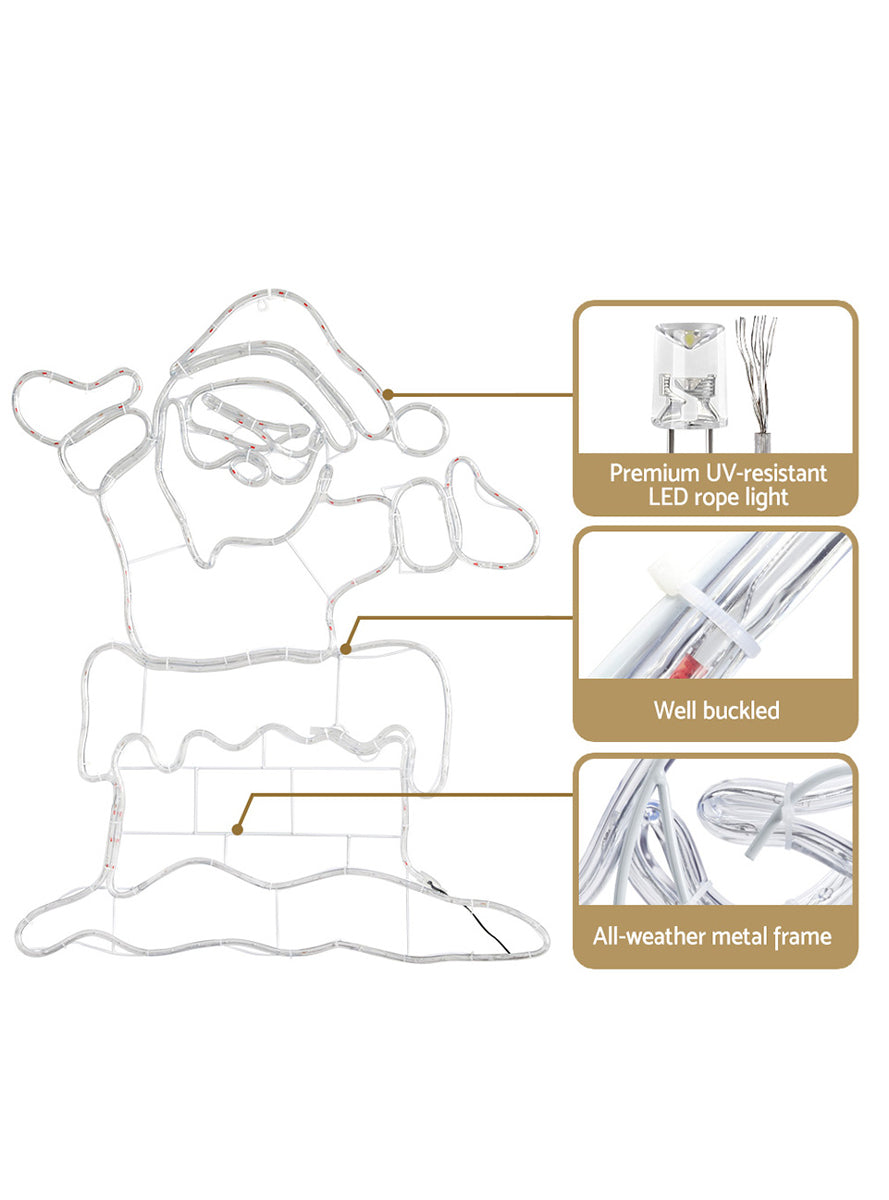 Red and White Santa Rope Light Decoration 100cm - Info Image 2