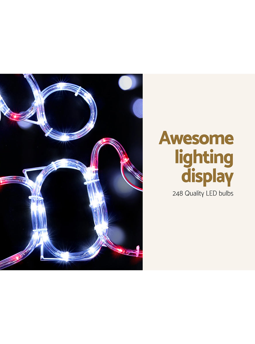 Red and White Santa Rope Light Decoration 100cm - Info Image 3