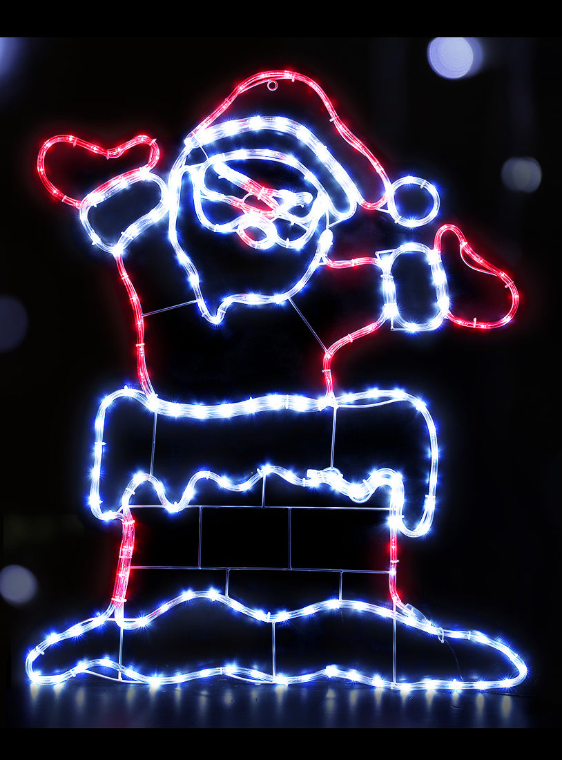Red and White Santa Rope Light Decoration 100cm - Main Image