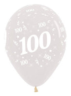 Image of 100th Birthday Crystal Clear 25 Pack Party Balloons