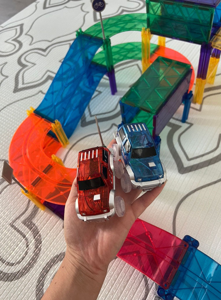 Kids 108 Pieces Magnetic Car Racing Track - Alternate Image