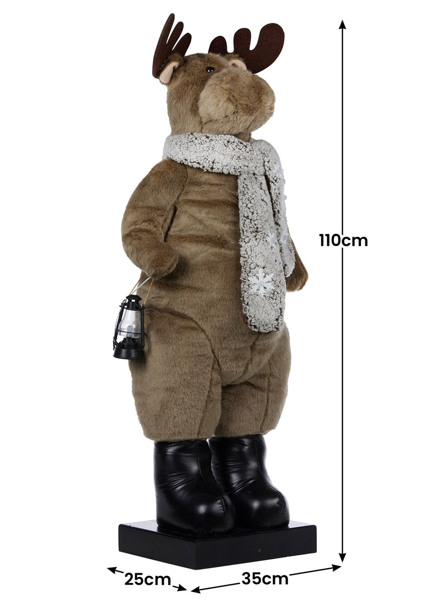 Animated Musical Christmas Moose Decoration 110cm - Dimensions Image