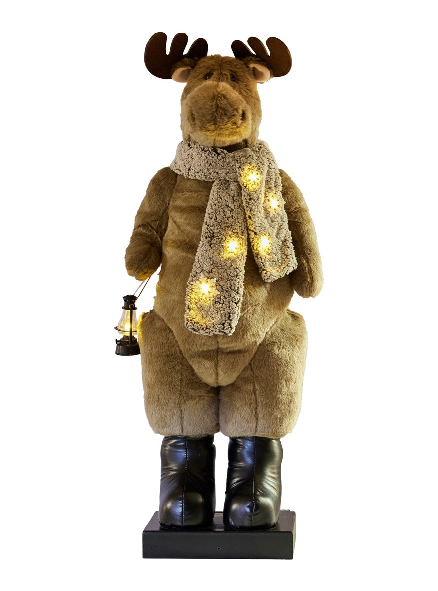 Animated Musical Christmas Moose Decoration 110cm - Main Image