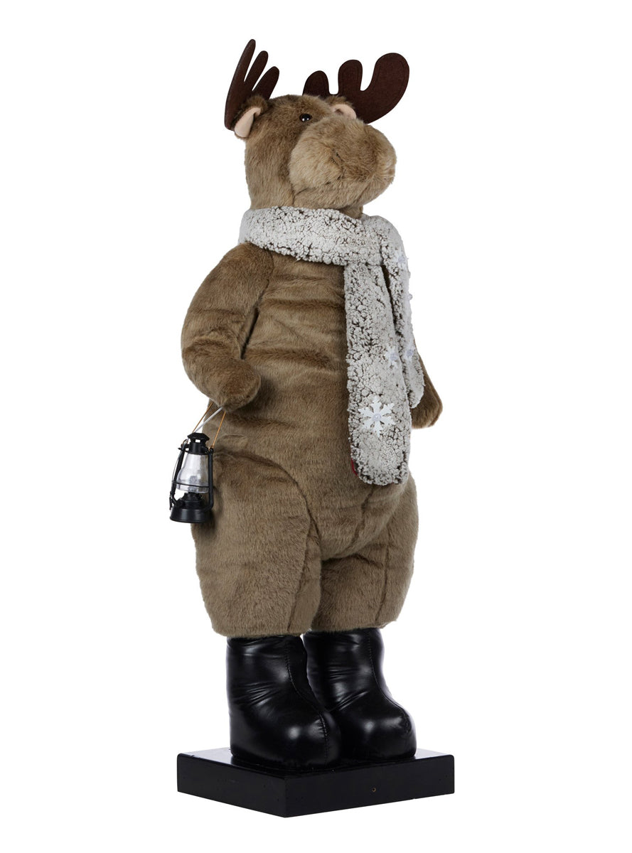 Animated Musical Christmas Moose Decoration 110cm - Side Image