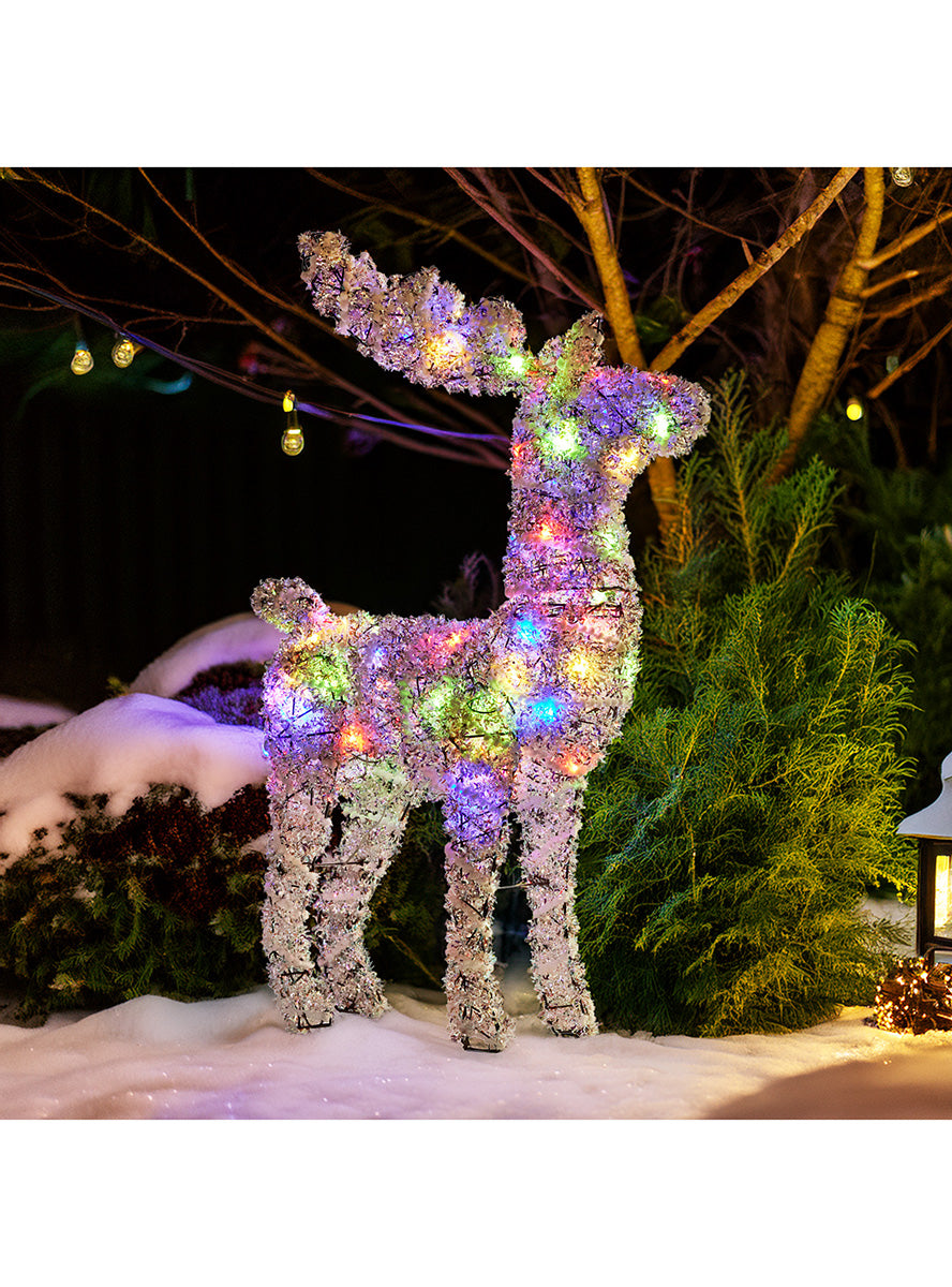 112cm Christabelle Light Up Animated LED Reindeer Christmas Decoration - Light Up Lifestyle Image
