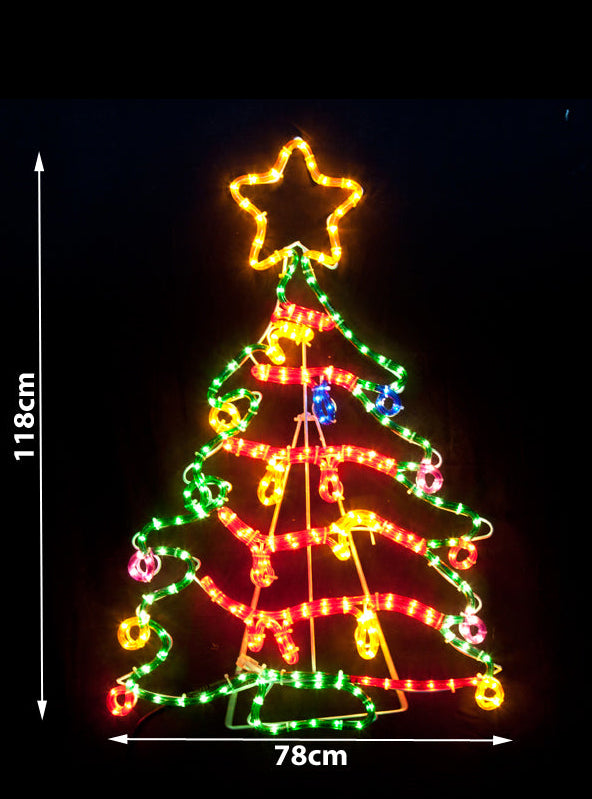 Christmas Tree Rope Light Decoration 118cm - Dimensions Image