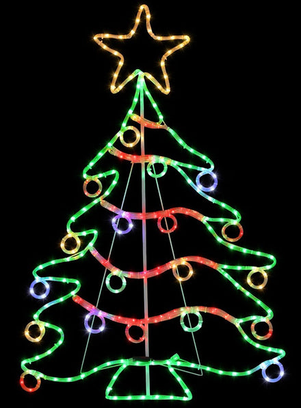 Rainbow LED Christmas Tree Rope Light Decoration 118cm Indoor Or Outdoor Main Image