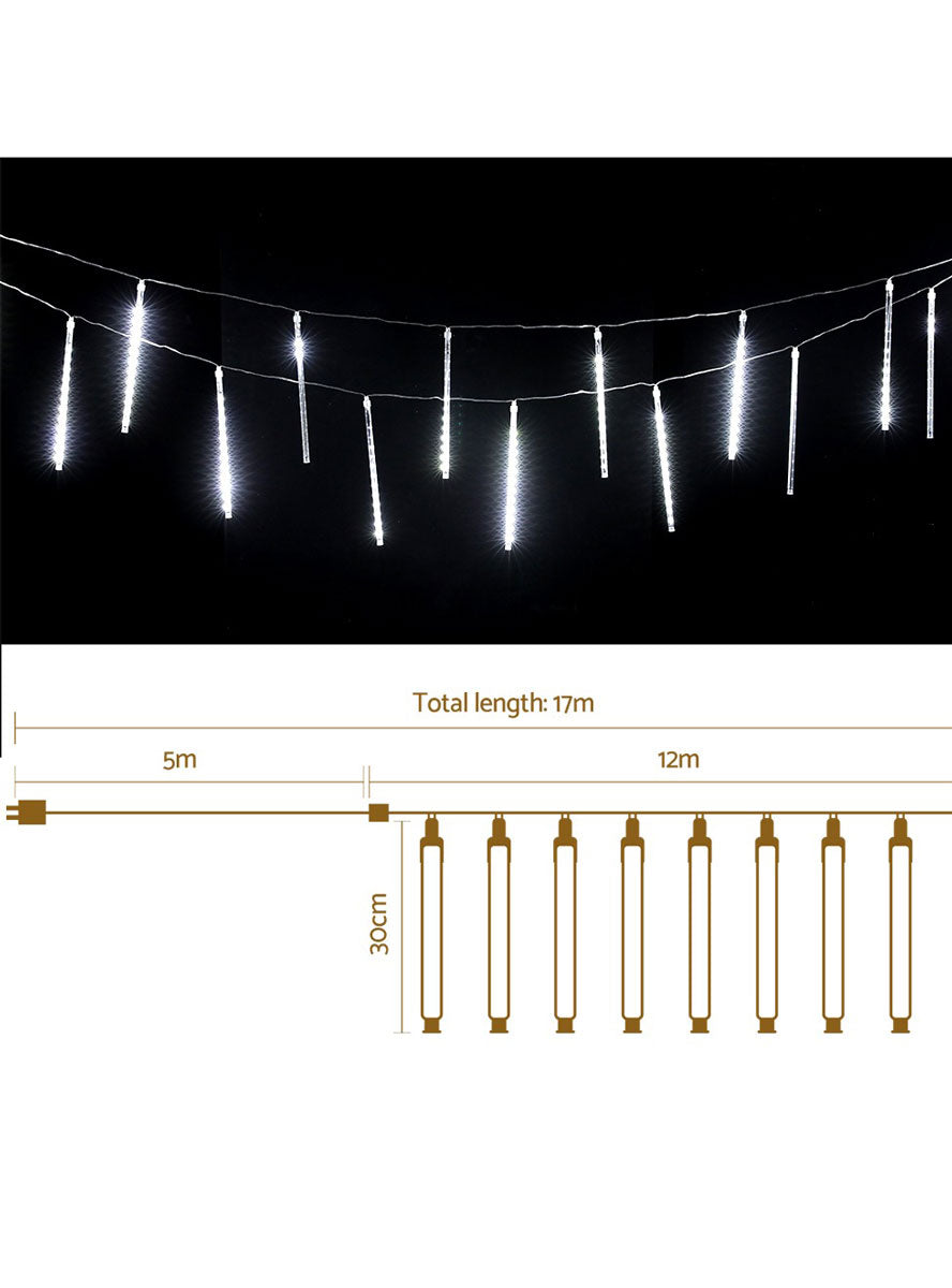 Falling Meteor Icicle Style Christmas Lights 12 Metre Dimensions Image