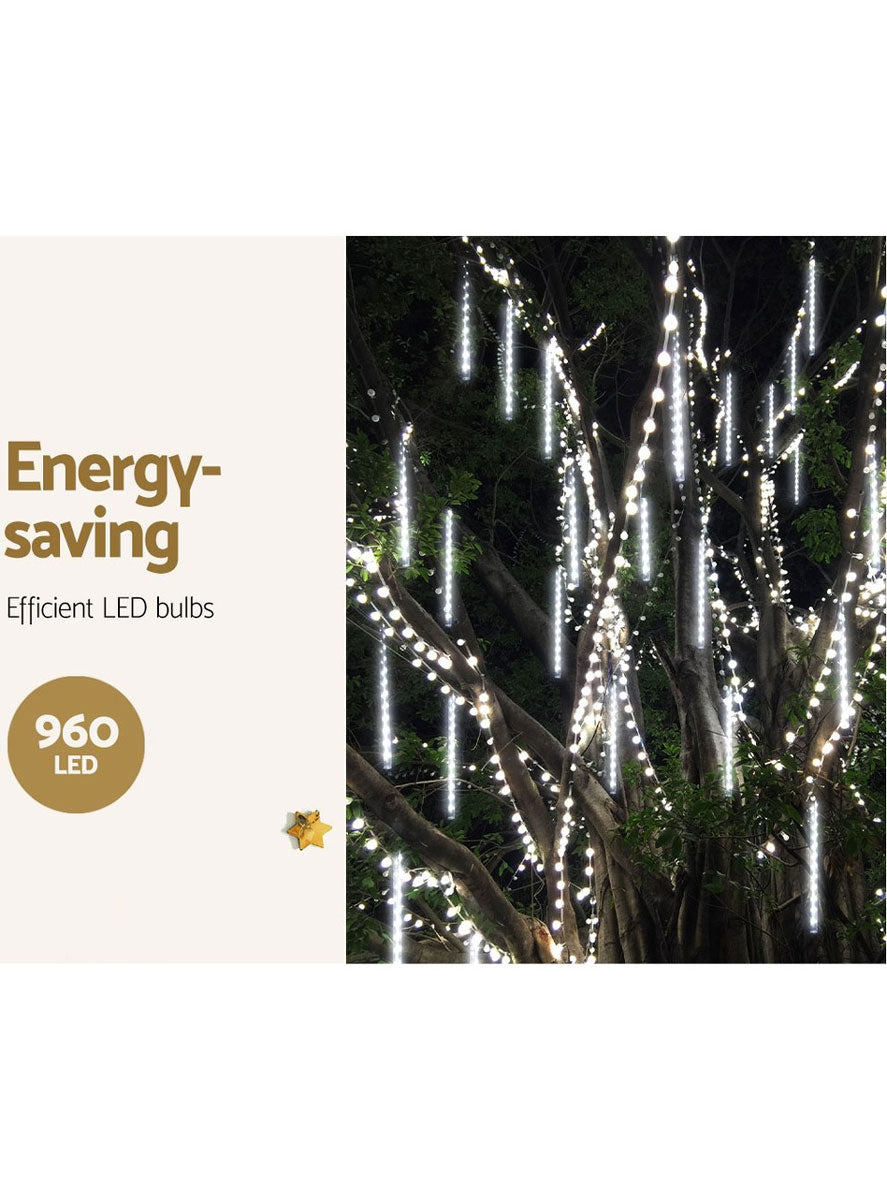 Falling Meteor Icicle Style Christmas Lights 12 Metre Information Image 2