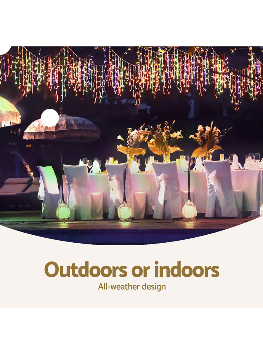 Multicolour Icicle String Lights 12 Metre - Indoor Outdoor Image